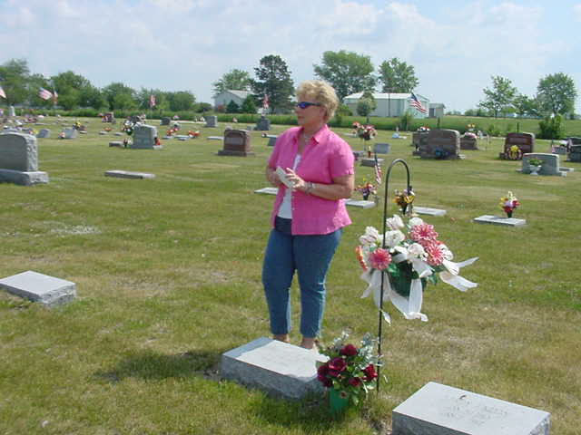 Kathy Kelly at Margaret Kelly gravesite 2005